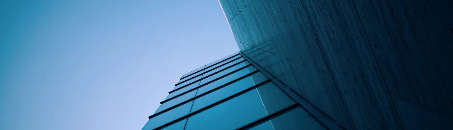 Detail of a glass office tower facade